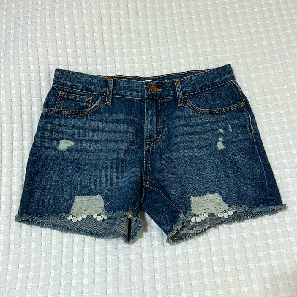 Old Navy Distress Lace Trim Denim Jean Shorts